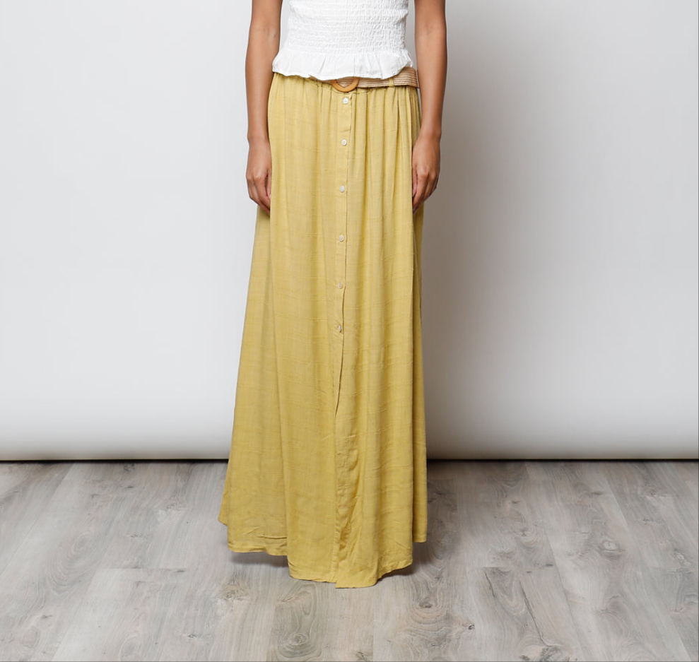 Falda Larga Bohemia con Botones frontales