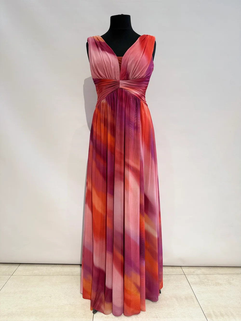 Vestido largo estampado de tirante ancho