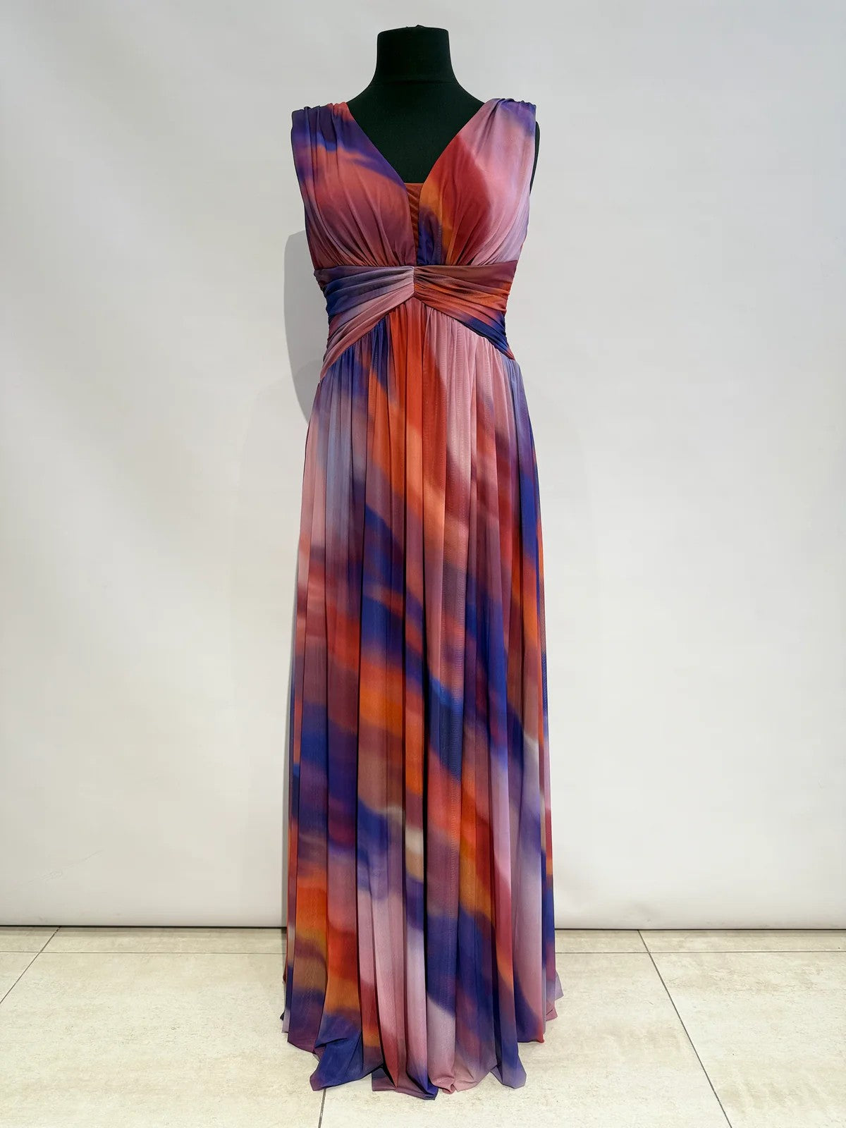 Vestido largo estampado de tirante ancho