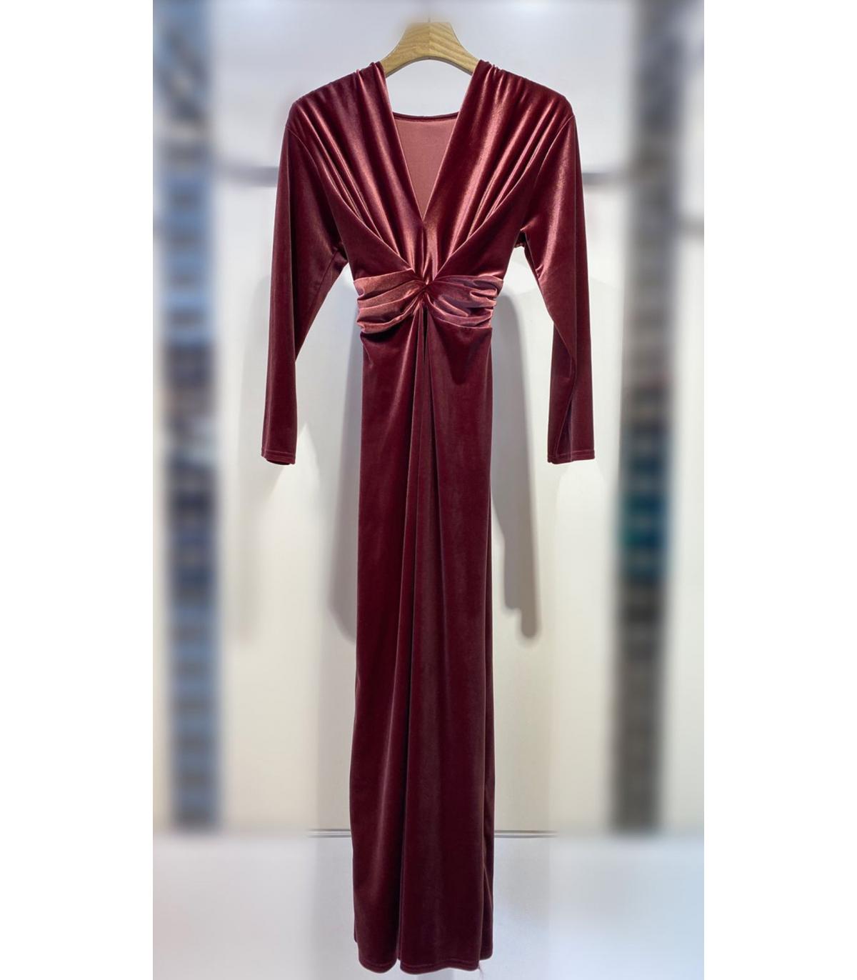 Vestido largo de terciopelo