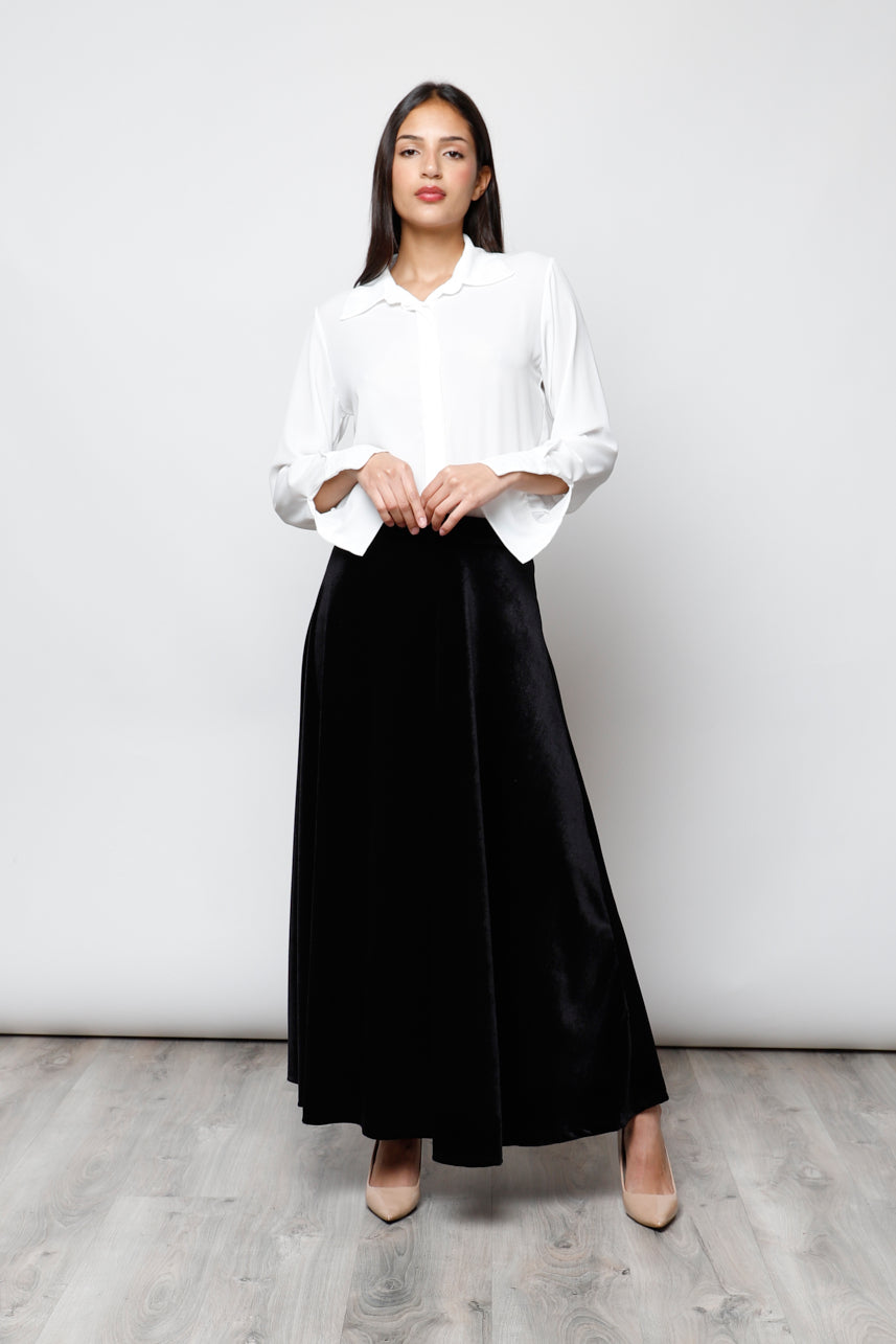 Falda Midi de Terciopelo