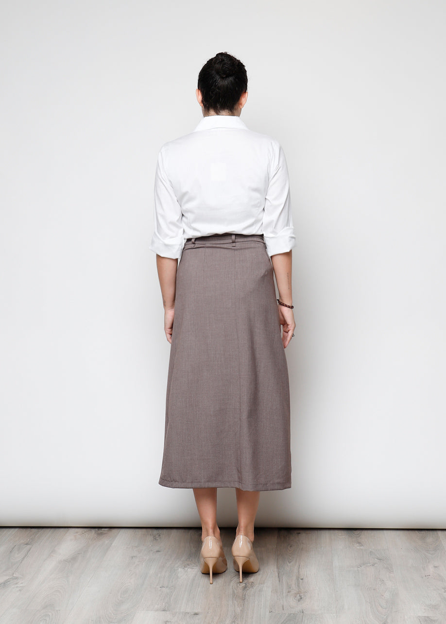 Falda Midi Elegante con Cinturón  AGOTADO