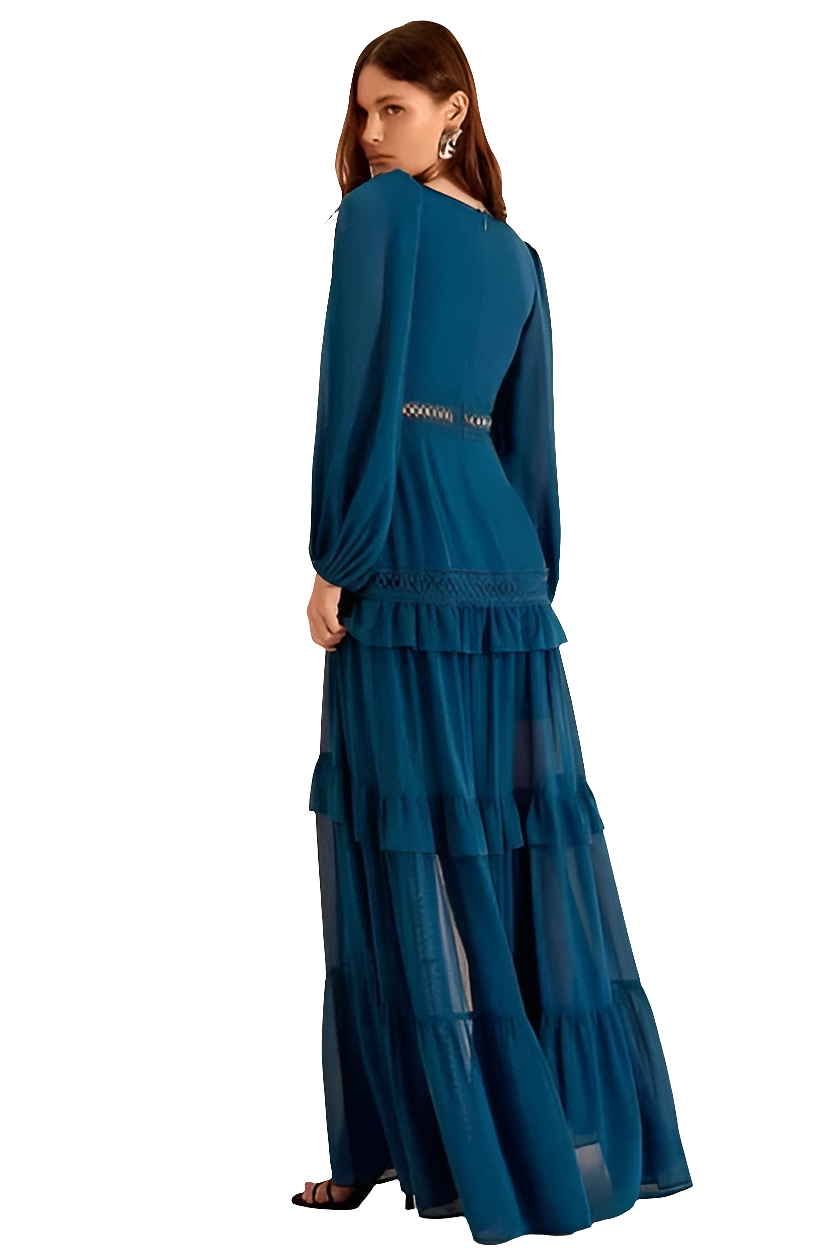 Vestido largo con vuelos