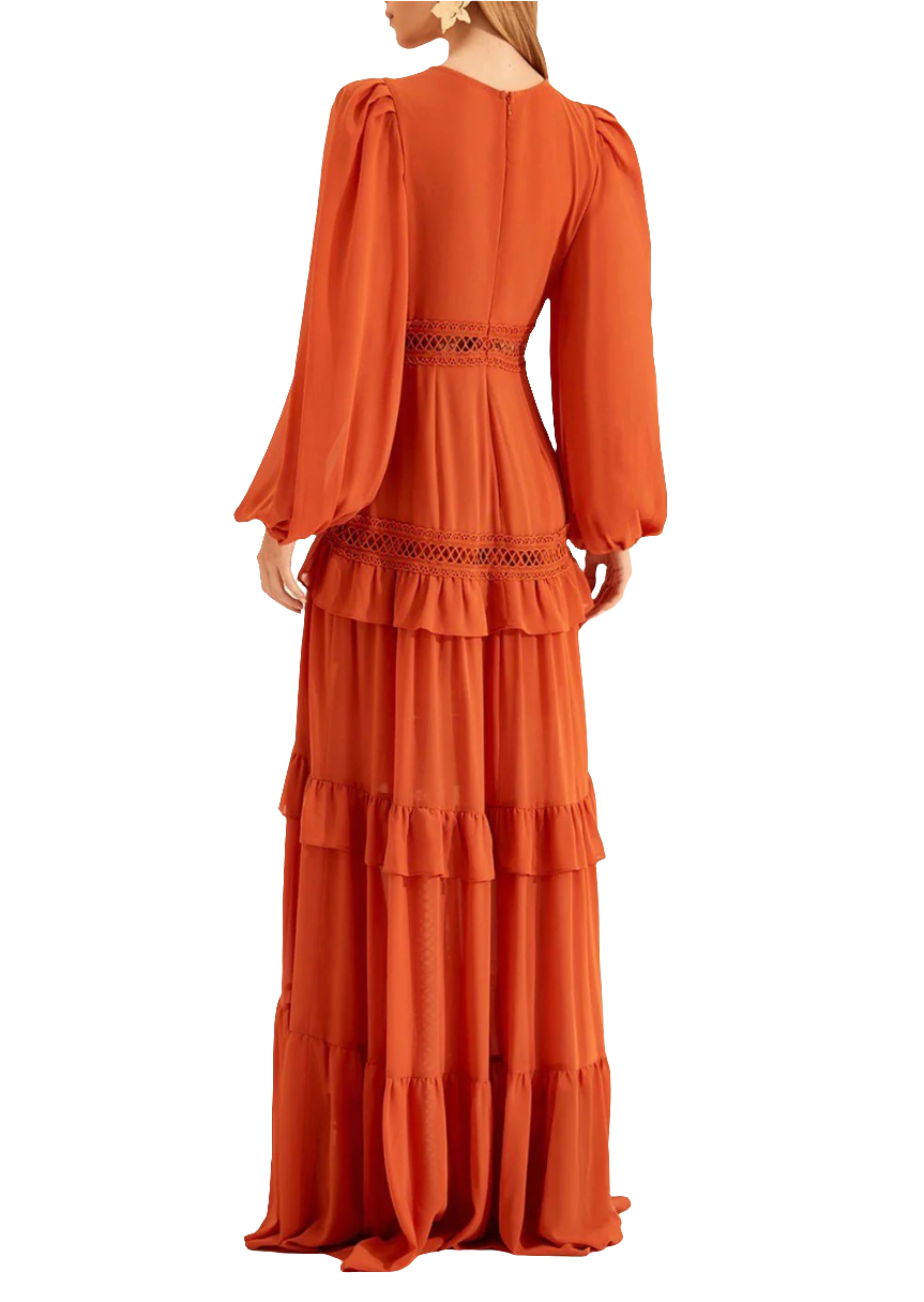 Vestido largo con vuelos