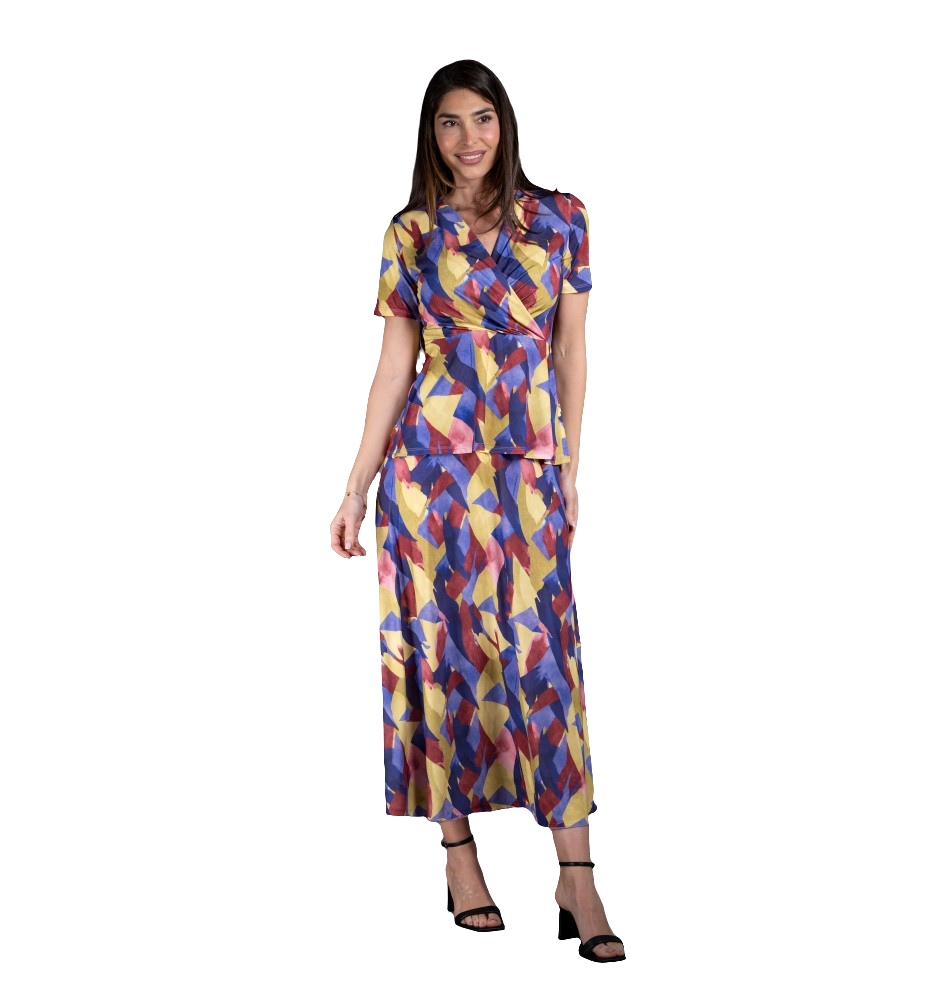 Conjunto geométrico vibrante de dos piezas