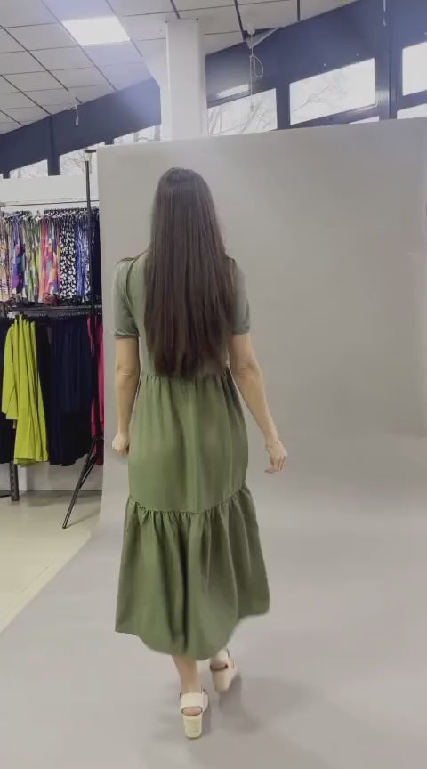 Vestido de Estilo Casual con Falda de Vuelo
