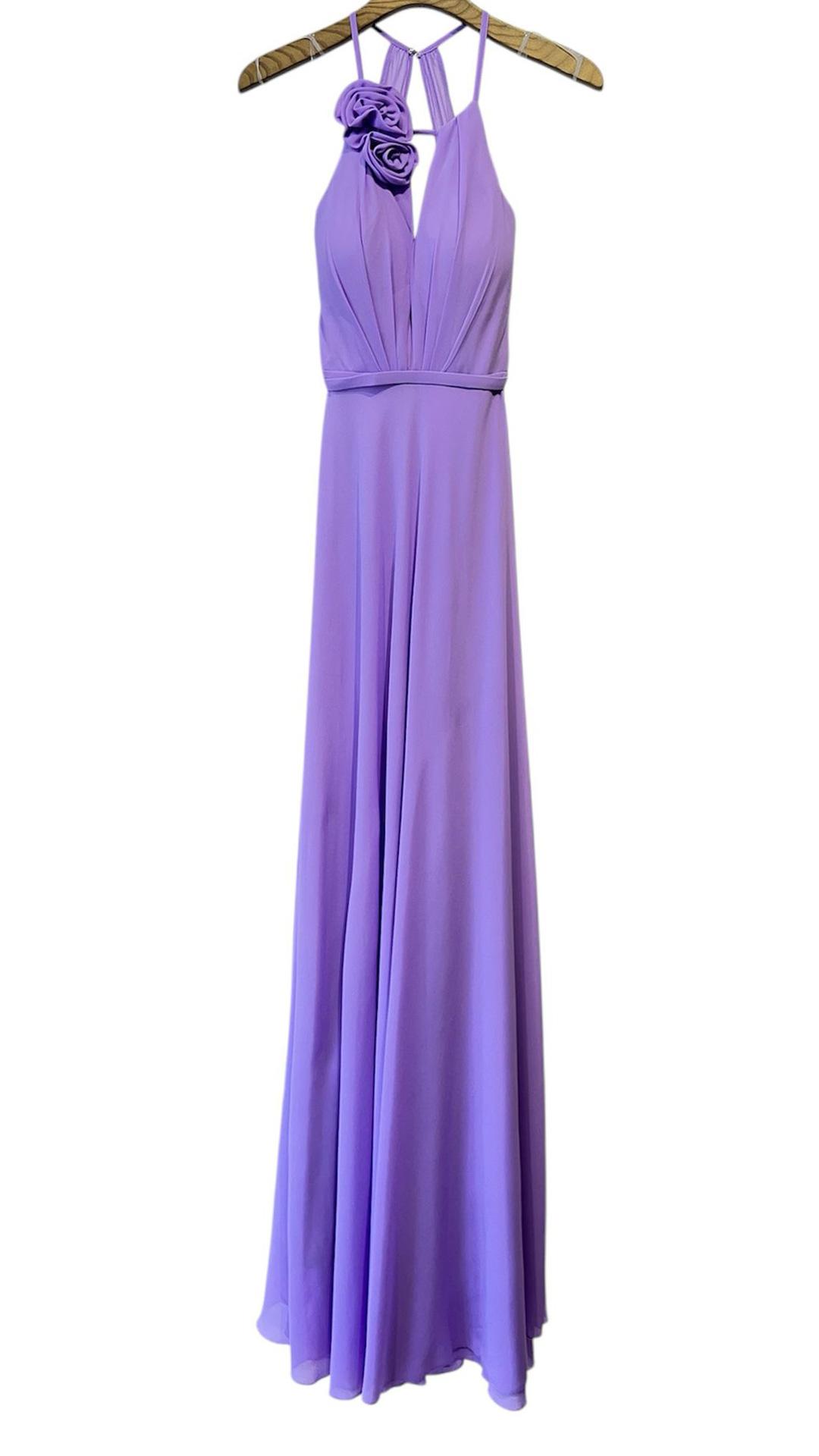 Vestido Largo con Detalle Floral