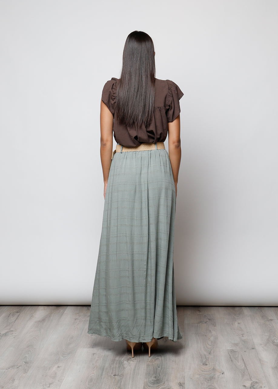 Falda Larga Bohemia con Botones frontales