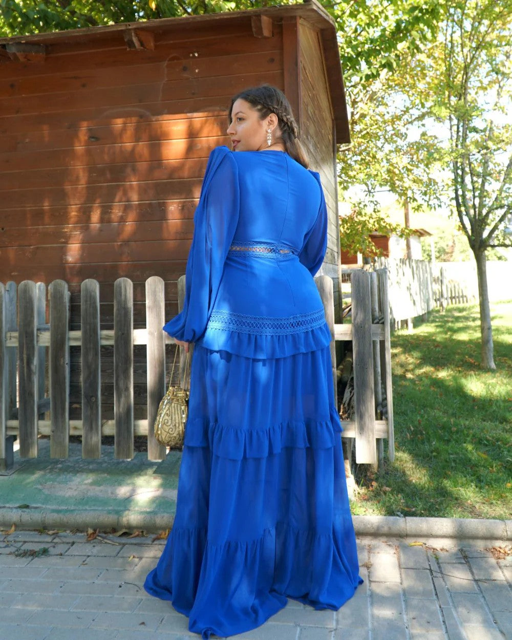 Vestido largo con vuelos